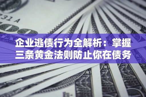 北京企业逃债行为全解析：掌握三条黄金法则防止你在债务乱局中“踩雷”